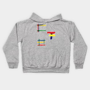 Color Block Hashtags Kids Hoodie